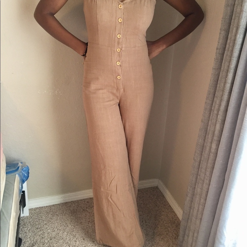 Wide leg open back jumper